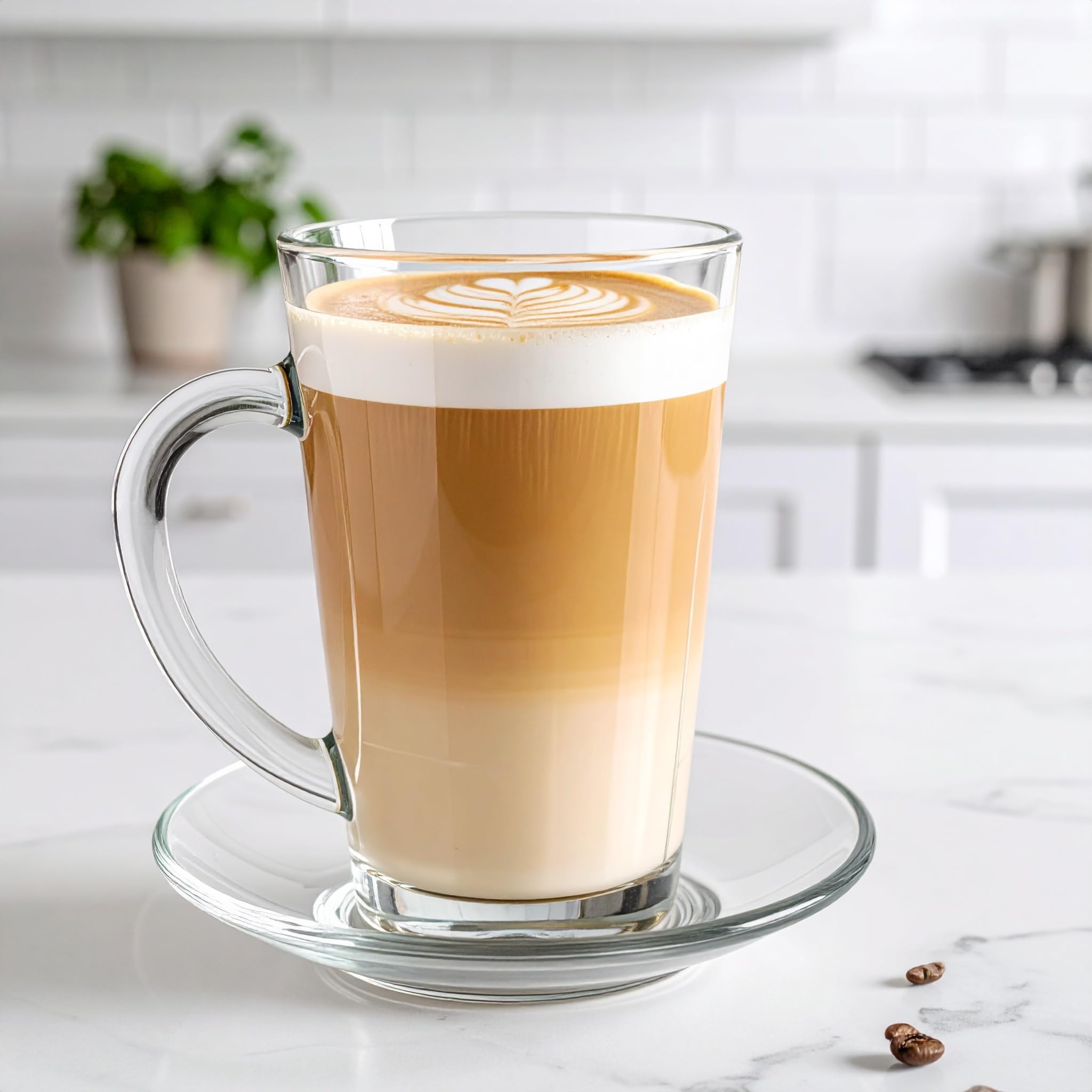 Glasmark KROSNO 1992 Piattino per Caffè Tè Dessert in Vetro Trasparente Rotondo 10,7 cm