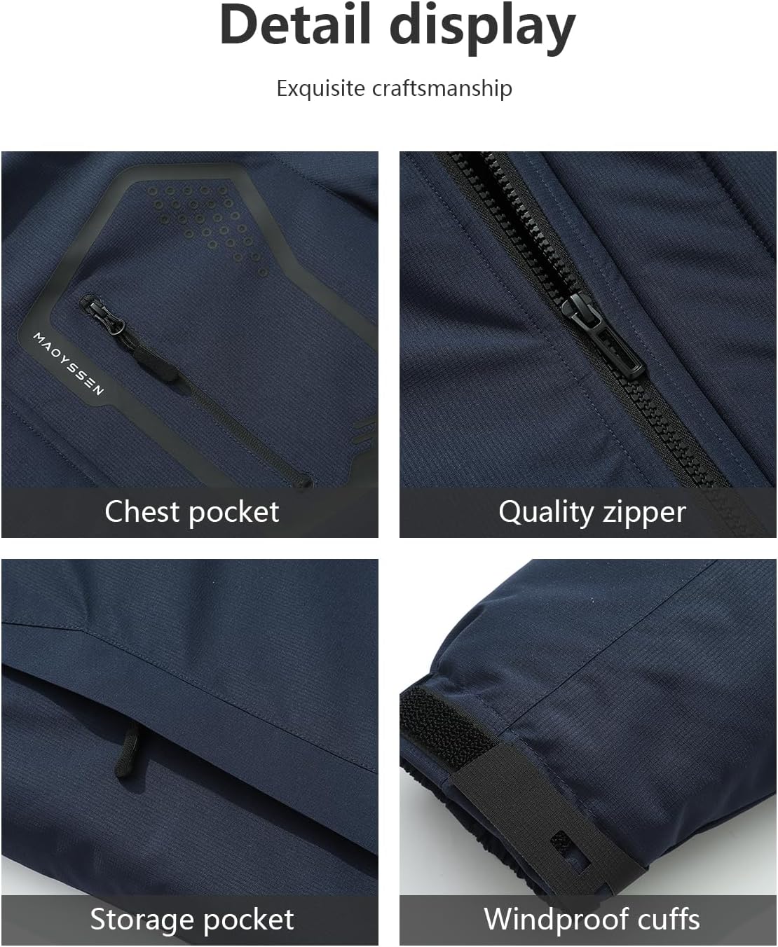 Men’s Winter Ski Snow Jacket - Warm Fleece Lined Parka, Water-Resistant Raincoat For Cold Outdoor Sports - Image 5