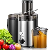QCen 500W Centrifugal Juicer Machine - 3" Wide Mouth, Dual Speed, Easy Clean, BPA-Free Stainless Steel, Black