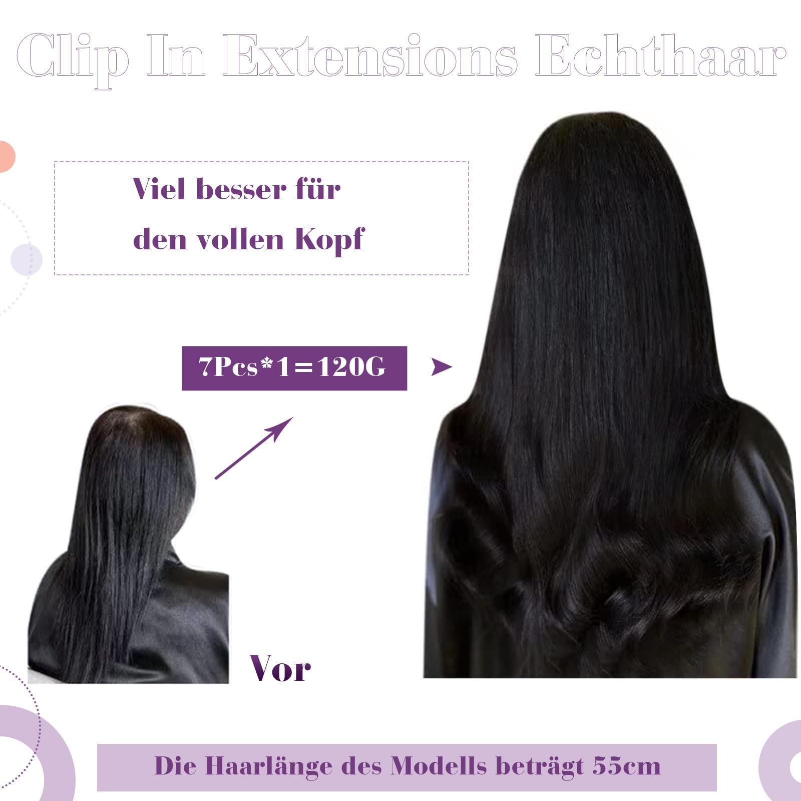 LaaVoo Clip in Hair Extensions Real Human Hair Blonde Hair Extensions Clip in 20 Inch 120g 7pcs Full Head Straight Balayage Brown & Light Blonde Remy Hair Double Weft #8/59 - Image 4