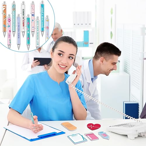 Miniatura 6 de Ctosree 40 unidades de mini notas adhesivas divertidas para enfermeras, bolígrafos de enfermería, artículos esenciales para estudiantes de
