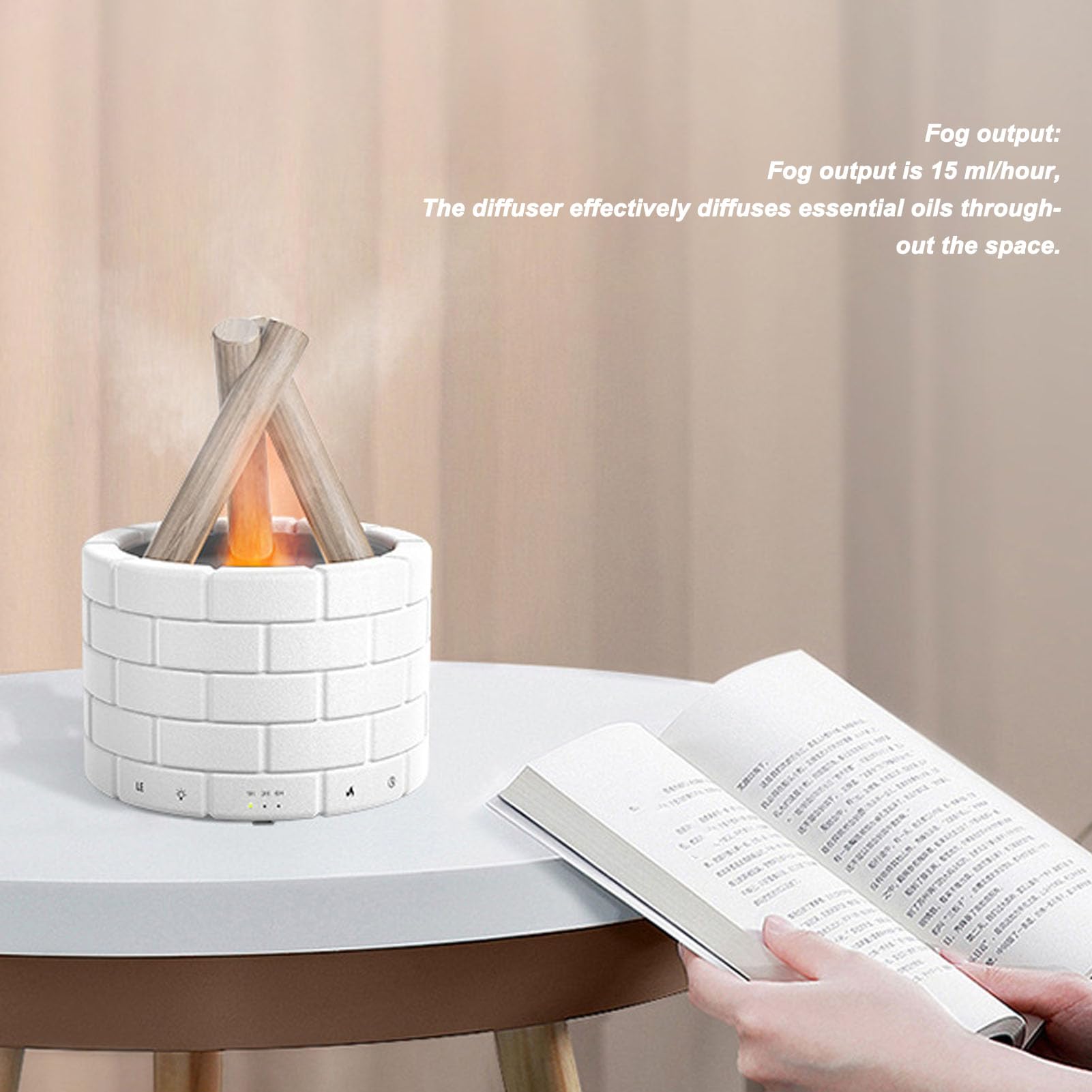 Simulierter Lagerfeuer-Diffusor, 250 Ml Luftbefeuchter mit Kühlem Nebel, Feuerflammen-Aromatherapie-Diffusor, Diffusor für ätherische Öle, Touch-Control-Flammendiffusor,