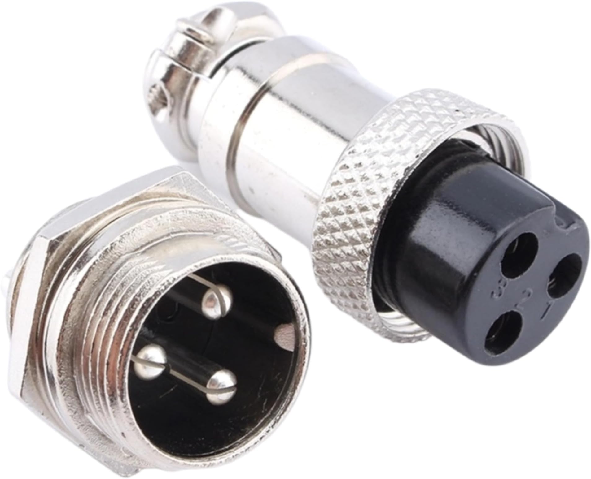 1 Set GX16 3Pins Aviation Plug Socket 3 Pin Screw Type Male Female Metal Aviation Wire Connector Panel Connector 400V 5A