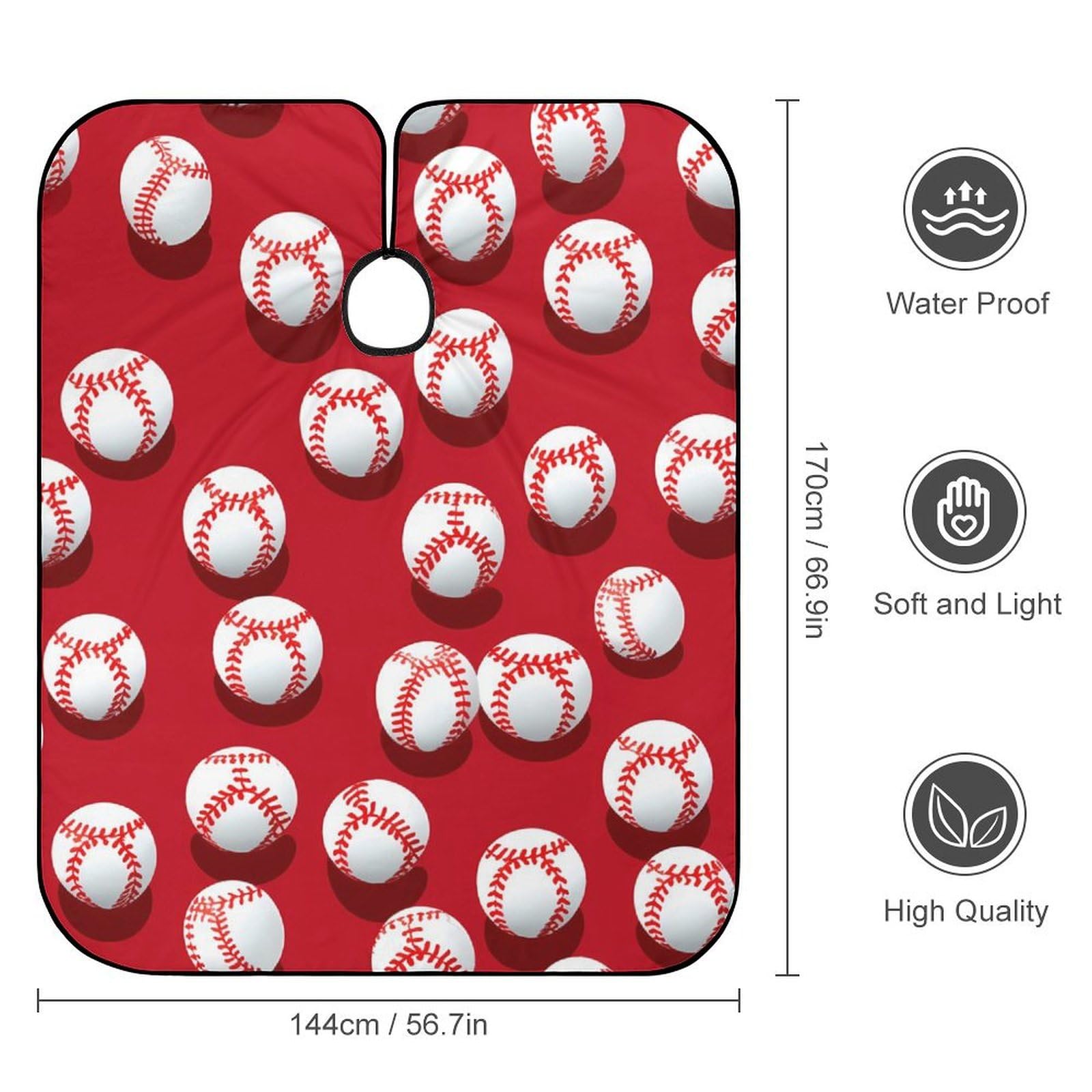 Baseball Hair Cutting Cape for Men Women Waterproof Barber Cape Adjustable Salon Haircut Capes