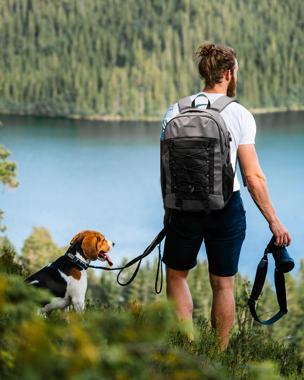 WATERFLY Plecak trekkingowy 25 l, dla mężczyzn i kobiet: sportowy plecak trekkingowy, lekki plecak outdoorowy z odpinaną klamrą piersiową, na wędrówki, podróże, kemping
