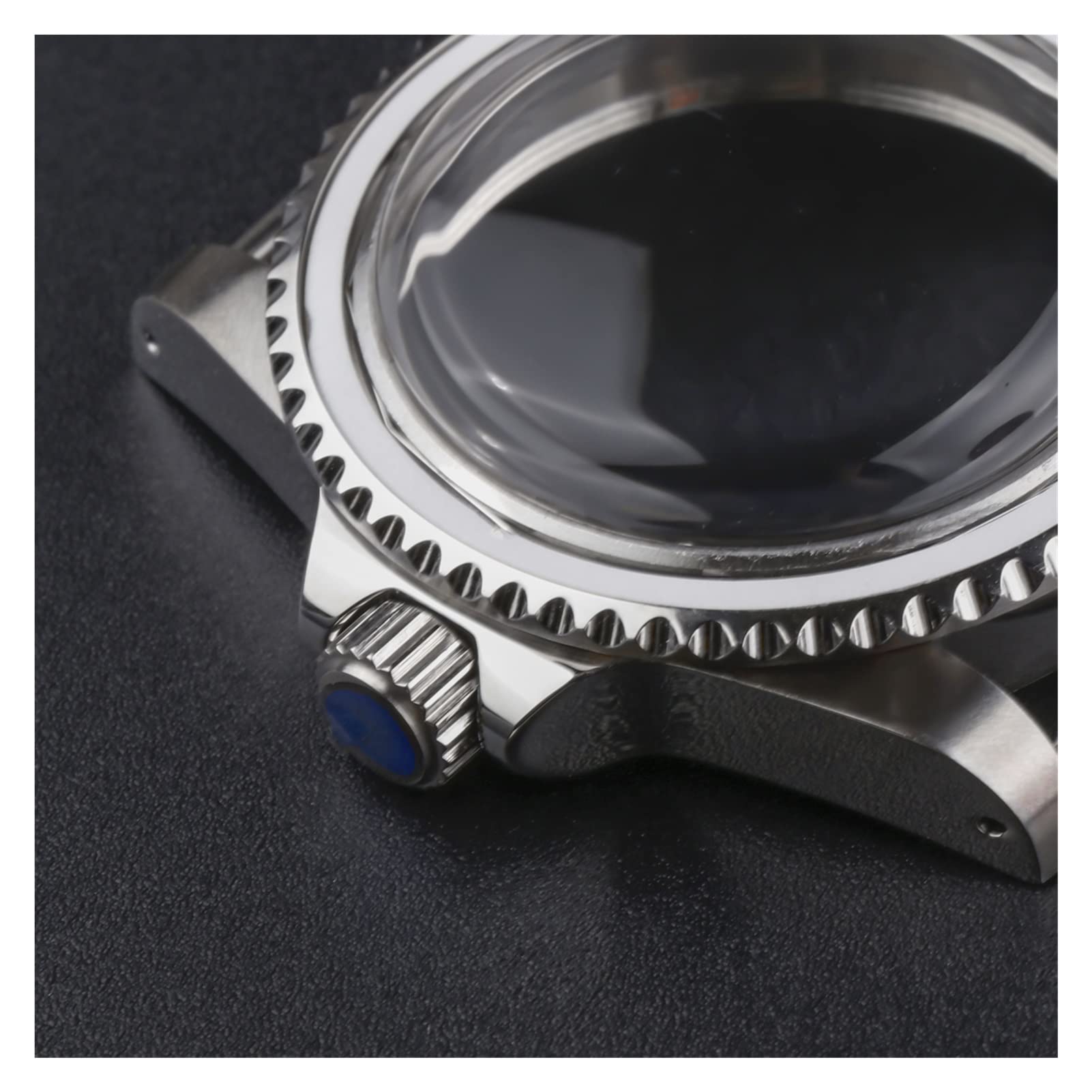 Caja para Movimiento NH35/36, Cristal acrílico abovedado, Bisel de Aluminio Negro, Brazalete de 120 eslabones, Accesorios para Reloj, Brazalete Resistente al Agua hasta 5 ATM.