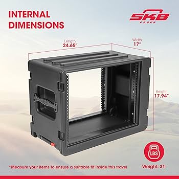 送料込★良品★SKB 8U ラックケース ラックキャリー ローリングラック 鍵付 Amazon.com: SKB 8U rSeries Shallow Rolling Rack with