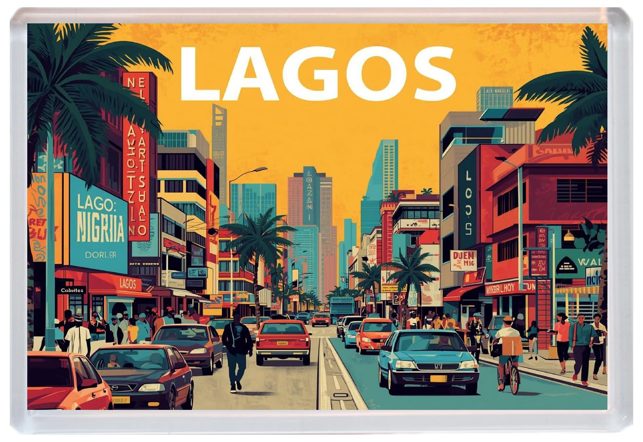 Lagos - Nigeria - Jumbo Artistic Fridge Magnet 96 x 67mm BBSFHM3386