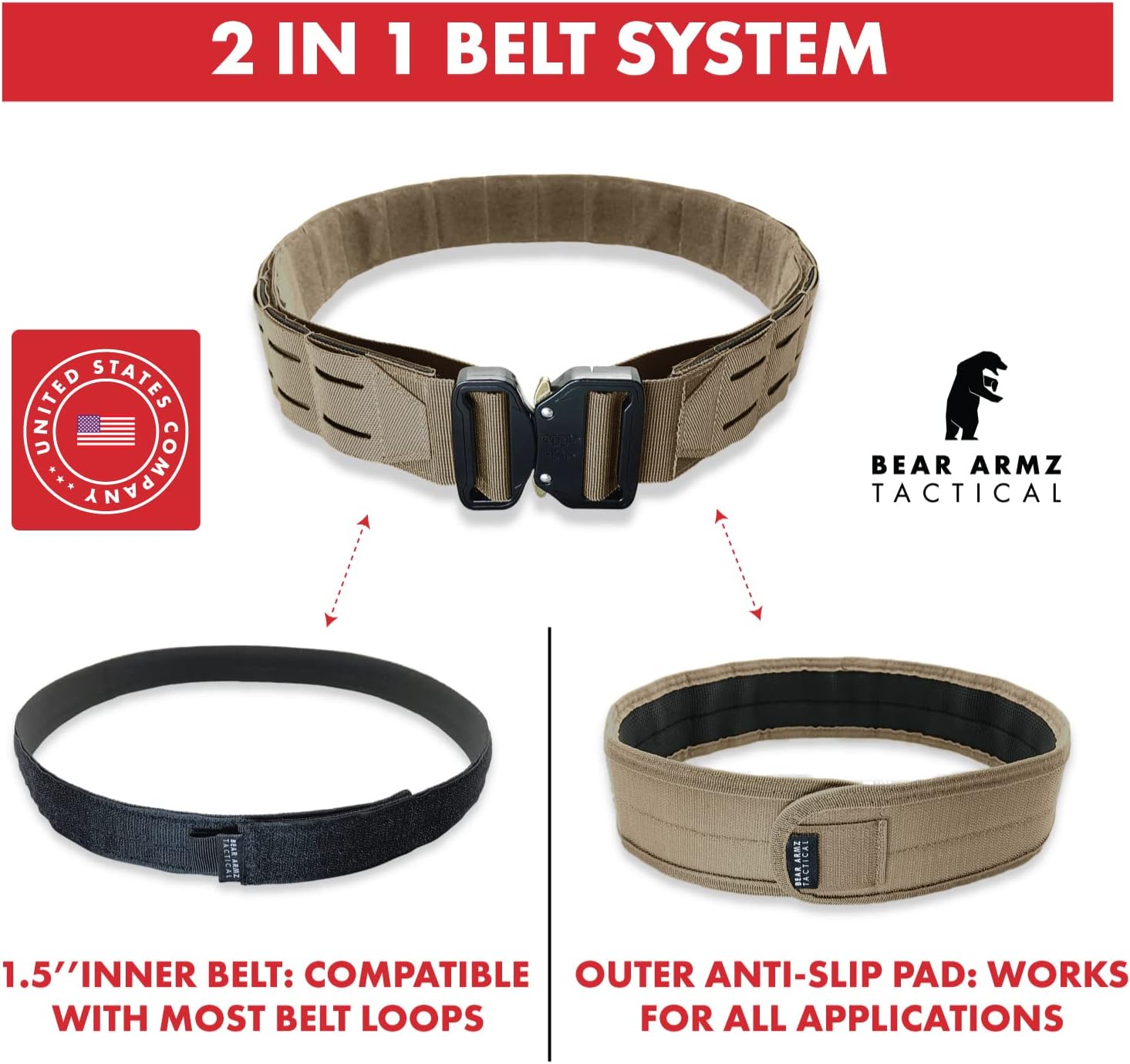 Battle Belt | Heavy Duty Nylon Belts | Molle Riggers Belt | American Company - Image 3