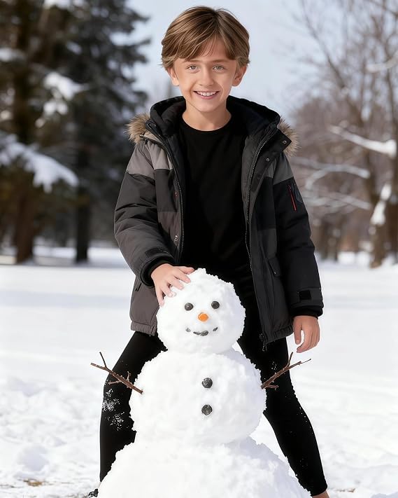 JZCreater Thermal Underwear for Kids, Boys Thermals Top & Bottom Set, Long Johns Underwear, Base Layer for Cold Winter/Skiing