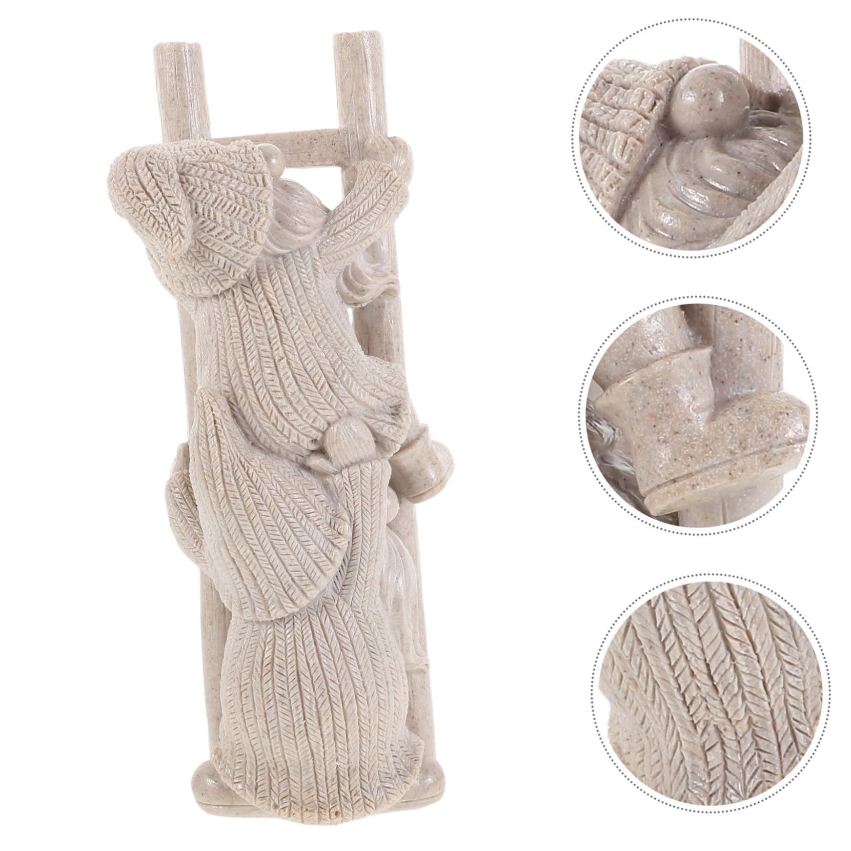 TOYANDONA Statue De GNOME Grimpant à Échelle Figurine Résine pour Décoration De Jardin Extérieur Ornement De GNOME De Patio