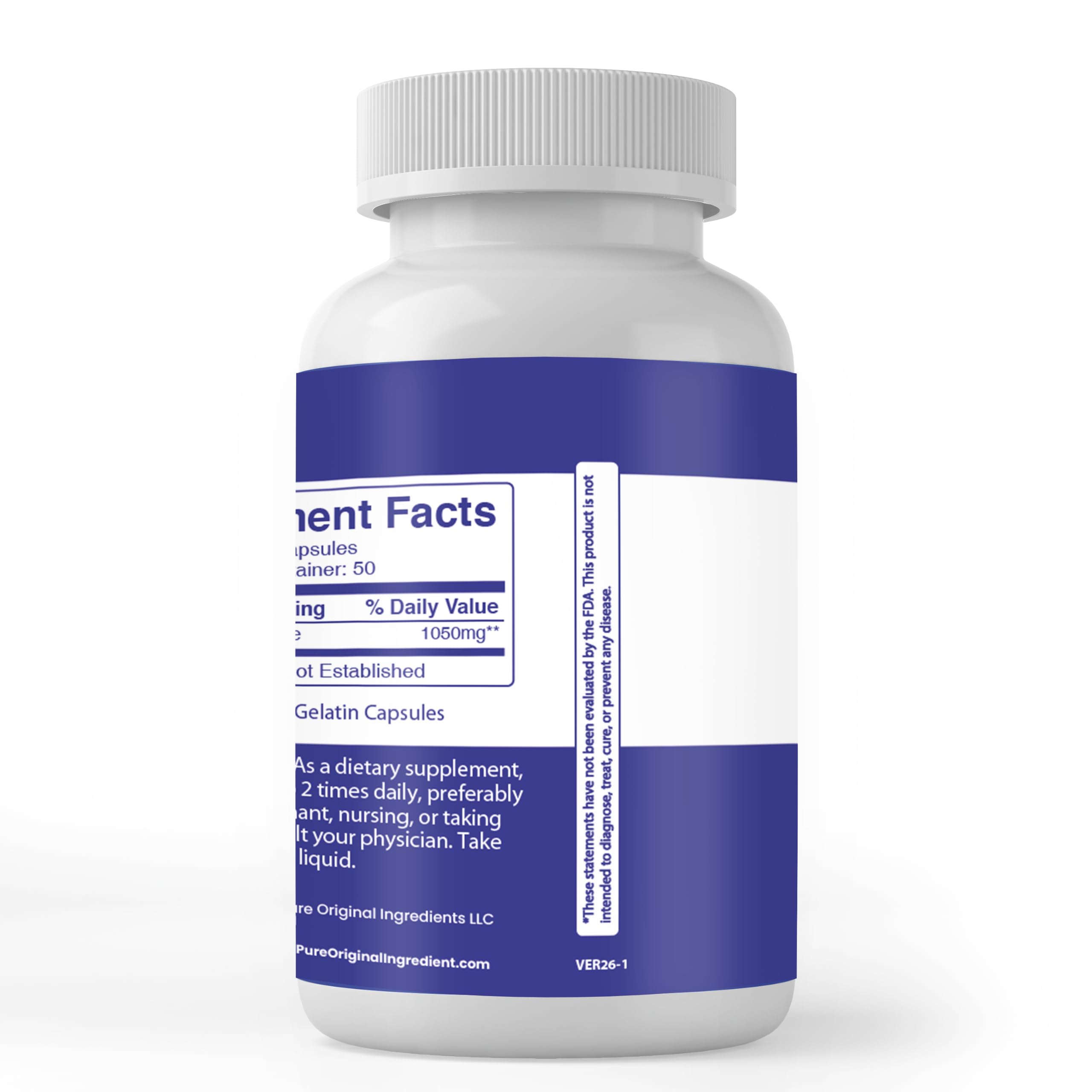 PURE ORIGINAL INGREDIENTS, L-Carnitine L-Tartrate, 100 Capsules