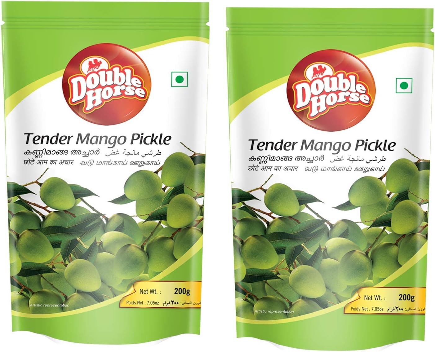 Authentic Kerala Tender Mango Pickle 200g x 2Pkts| Traditional Kerala Kannimanga Achaar|Kadu Mango/Kanni Manga/Vadu Mangai/Kanni Mangai