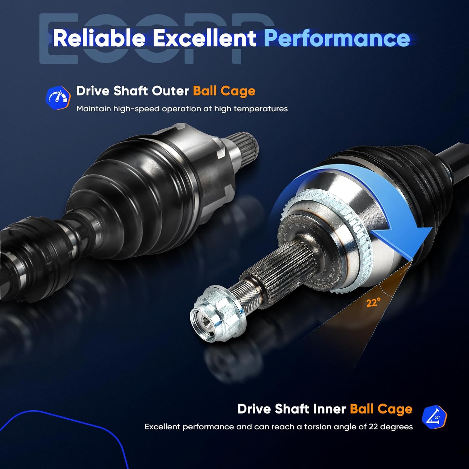 ECCPP NCV69086 Front Left (Front Driver Side) CV Axle Shaft Replacement for 2016-2022 for Lexus RX350 2018-2022 for Lexus RX350L 2017-2019 for Toyota Highlander