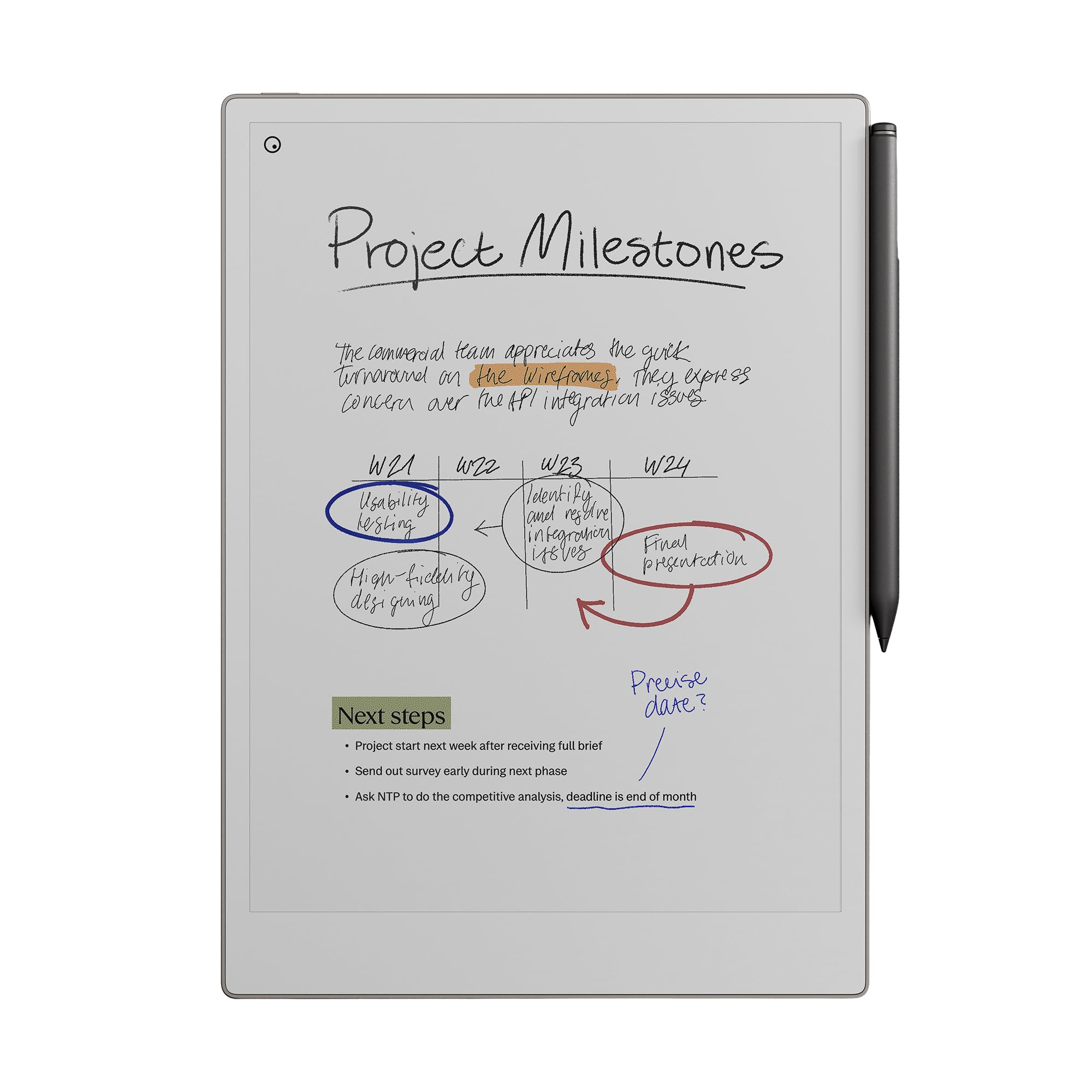 reMarkable Paper Pro | Das ultimative Papier-Tablet mit 11,8-Zoll-Farbdisplay und Leselicht, einschließlich Marker Plus Pen