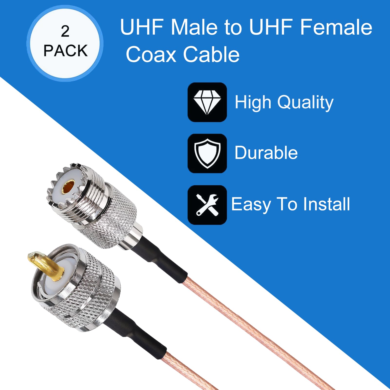 Adattatore SMA A SO239 Lotto Cavi Coassiali RG316 SMA Maschio A SO239 Femmina - 1 Piede, Per Connessioni RF Cavo SMA A SO239 - Foto 4