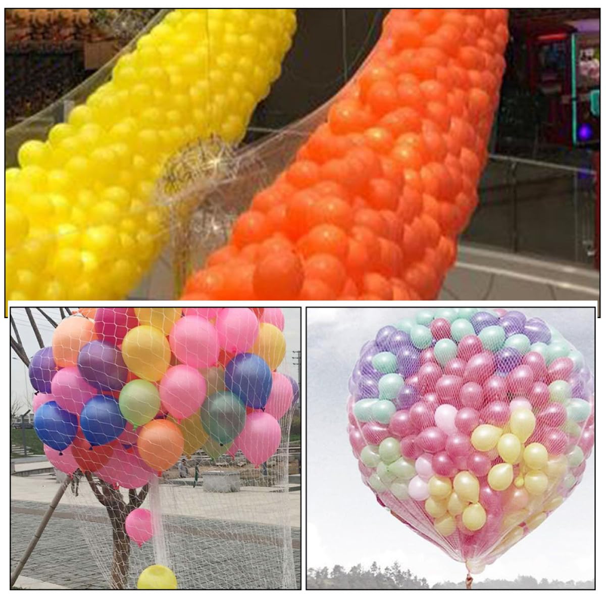 SOIMISS Ballonstartnetz aus Pp 2 Satz für Sichere Ballonfreigabe bei Partydekorationen und Hochzeiten Vielseitiges Design in Weiß für Einfache Anwendung