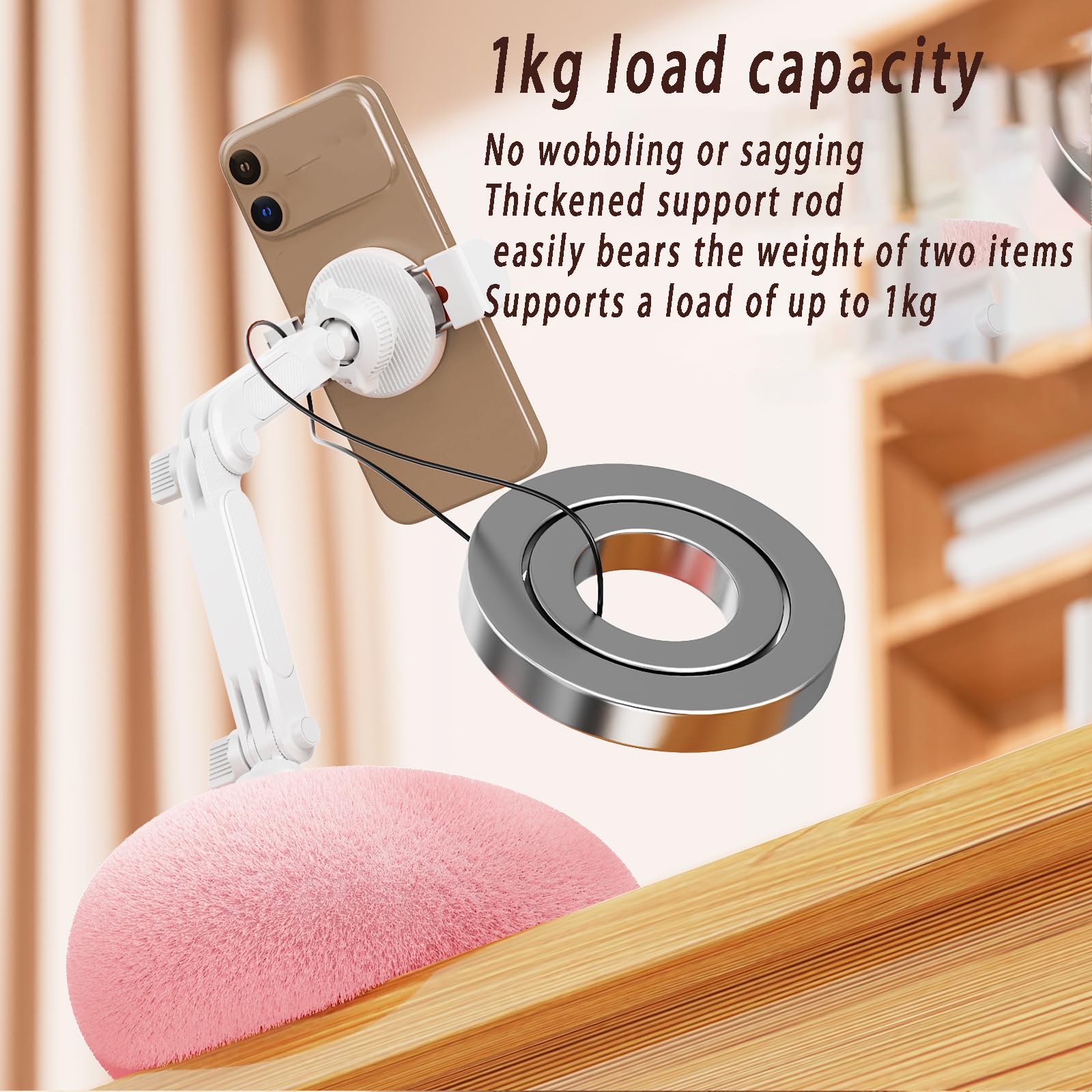 Almohada para sopórte de teléfono,Soporte para teléfono de 180° | con fuerte soporte de estabilidad magnético,para teléfono de 180°,Para Almohada Para Teléfono Móvil,Para Cama
