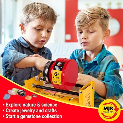 Miniatura 17 de MJR Tumblers Barril de vaso de roca de 2 galones, barril para pulir, herramienta pulidora de rocas, 30 libras