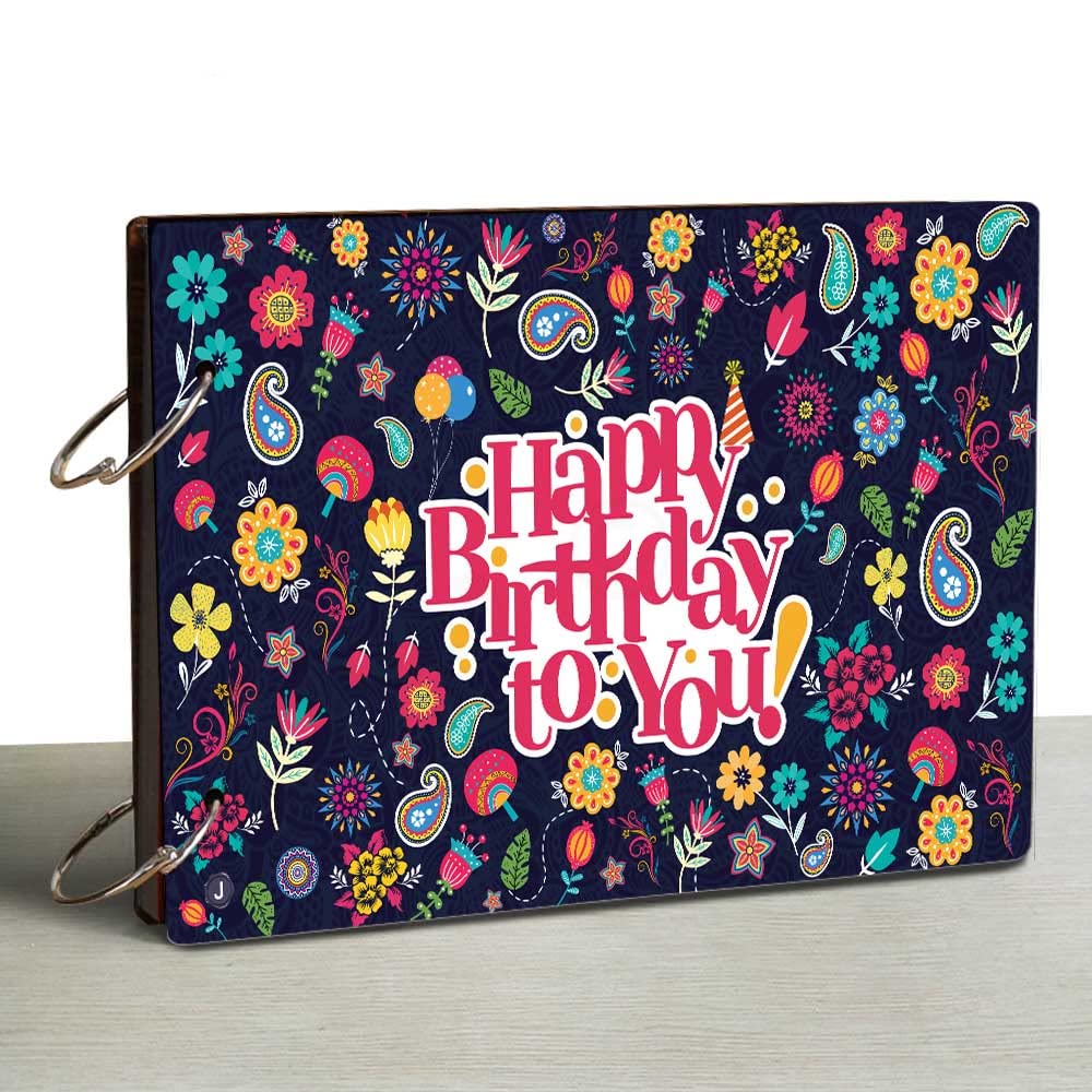 Jhingalala Album For Birthday Gift | Happy Birthday Printed Scrapbook Photo Album | Birthday Gifts for Brother, Sister, Son, Daughter, Husband, Wife, Mom, Dad on Birthday (24.5 x 15.2 x 3 cm) (D2274)