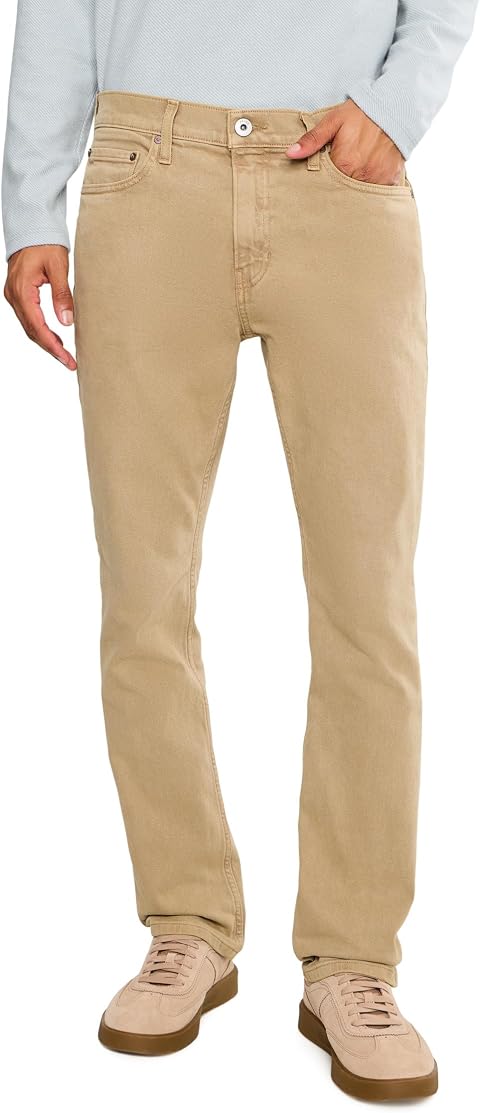 Мужские джинсы Paige Federal 32” Heritage Slim Straight Fit Jeans In Vintage Feathered Bone, цвет: Костяной