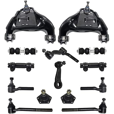 Detroit Axle - 4WD Front Suspension Kit for Chevy Blazer S10 Jimmy Sonoma Bravada, Upper Control Arms, Lower Ball Joints, Sway Bar Links, Pitman & Idler Arms, Tie Rod, 2 Adjustment Sleeves - 14pc Set