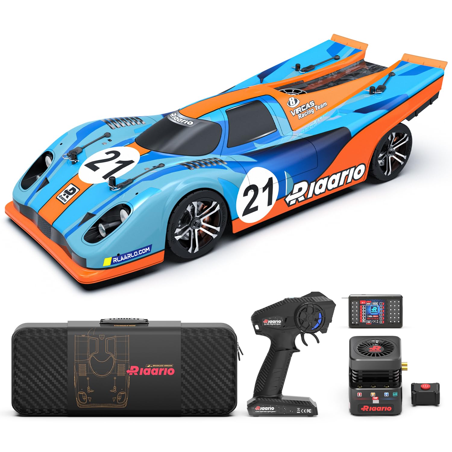 1:10 Fast Brushless RC Cars for Adults, Top Speed 200Km/h Carbon Fiber On-Road Race Car, 4X4 Hobby Rc Racing Car with 120A Independent ESC and Receiver