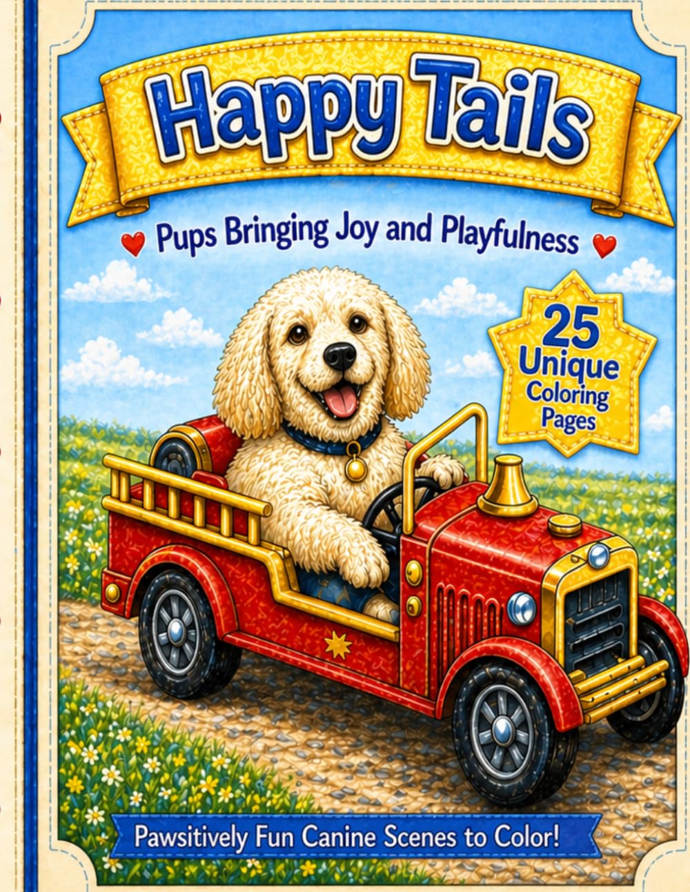 Happy Tails Pups Bringing Joy and Playfulness: Pawsitively Fun Canine Scenes to Color (Happy Tails Coloring Book Series)