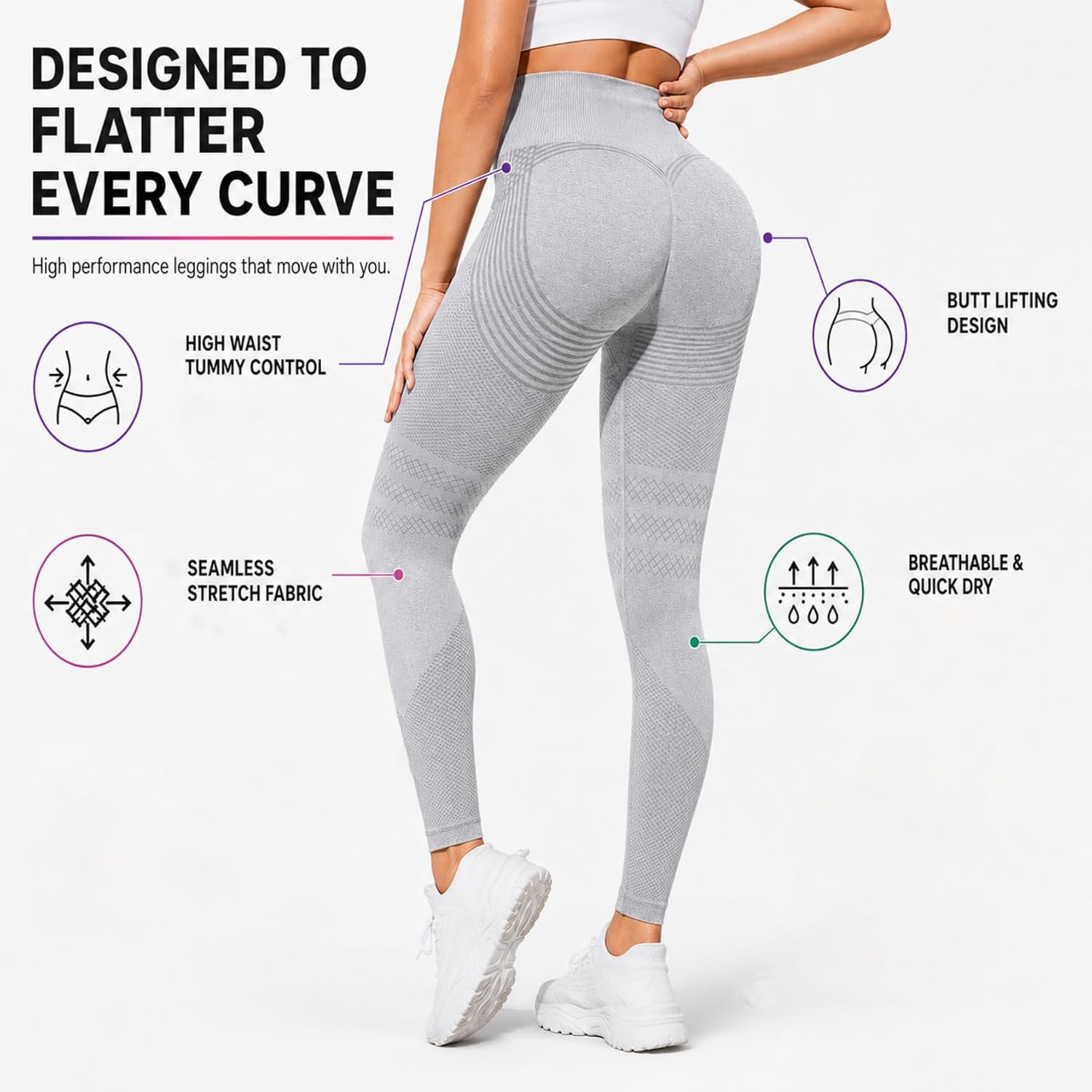 VIED Anti Cellulite Leggings, 3D Metabolic Booster Leggings for Women