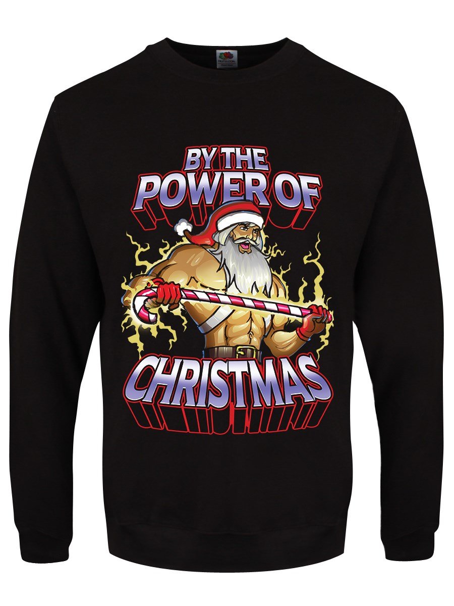 Grindstore Men's Black By The Power Of Christmas Jumper