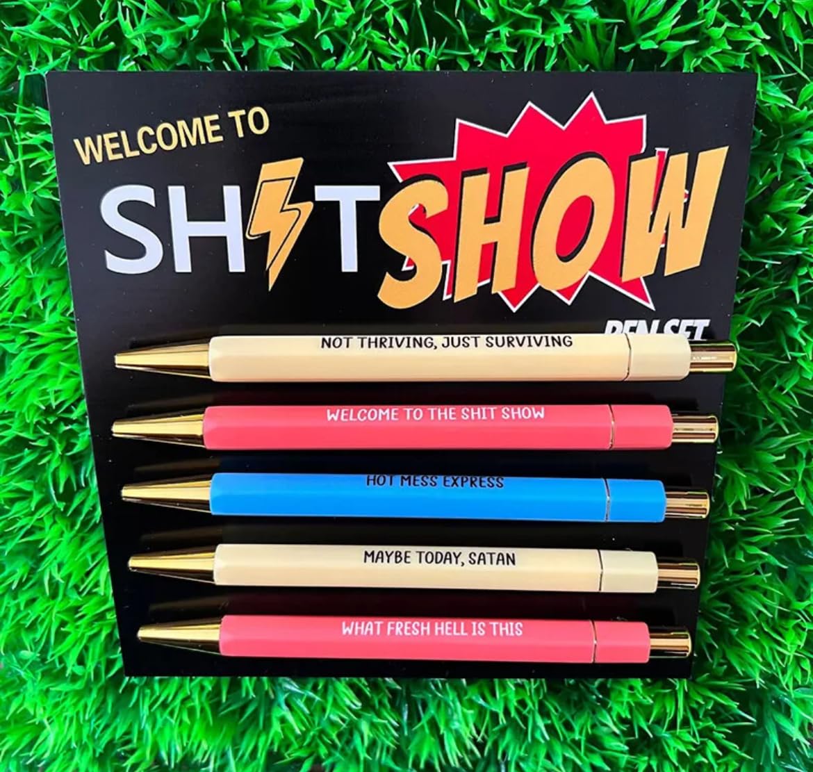 Funny Sarcasm Pens Set | rude joke Novelty Witty Office Stationary | Secret Santa | Pens Set | Ballpoint Pens | Supplies | Appreciation Gift | Stocking filler
