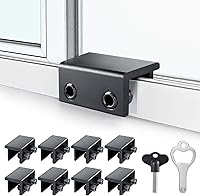ZRFCXE 8-Pack Keyed Sliding Window Locks - Adjustable Security for Vertical/Horizontal Windows & Doors, Easy No-Drill Install, Black Child Pet Safety