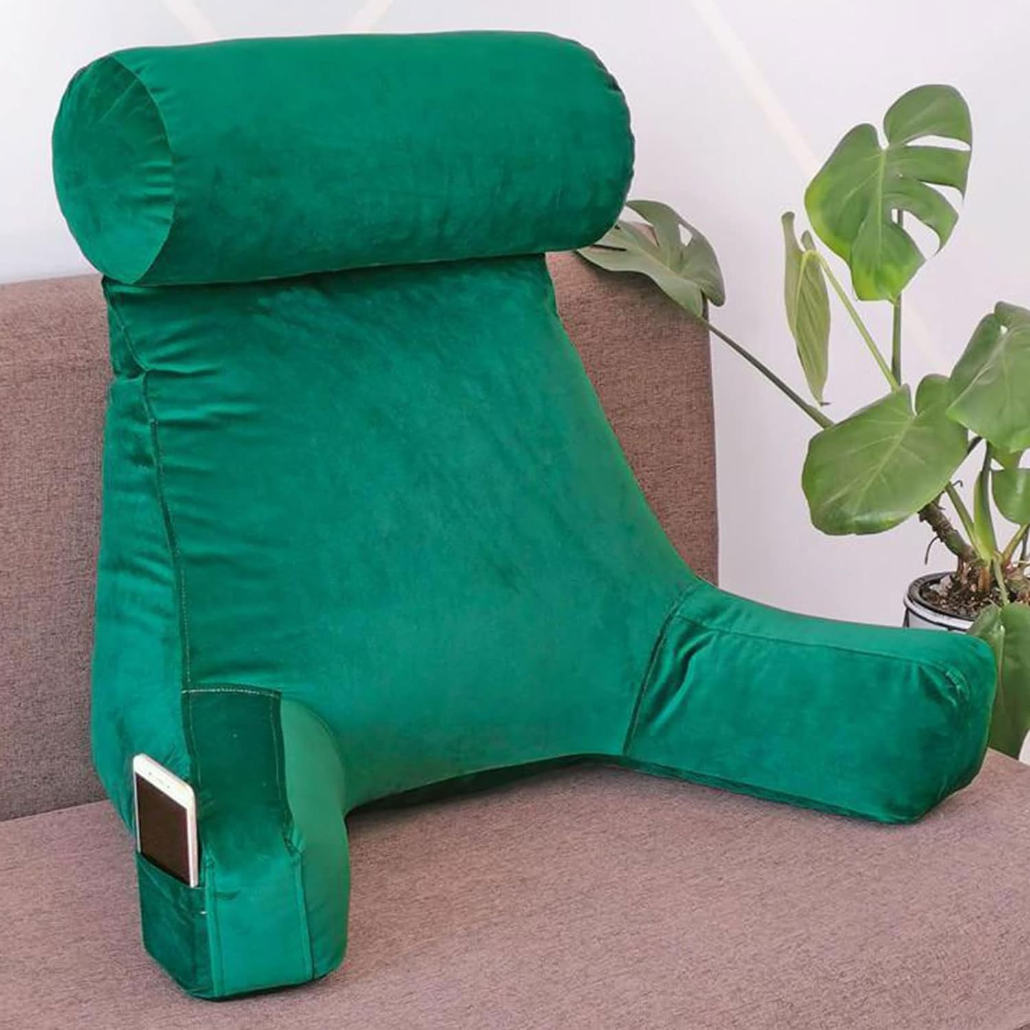 Coussin de soutien de la taille et oreiller de lecture ergonomique vert émeraude