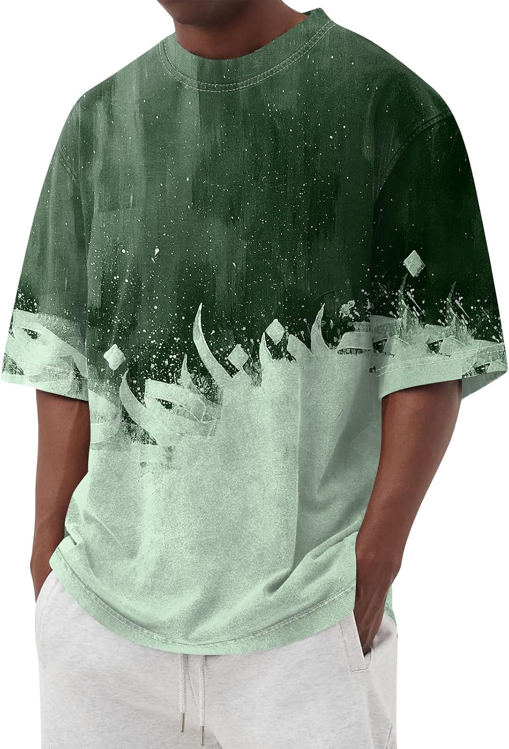 WENKOMG1 Men's Casual T Shirts Short Sleeve Novelty Graphic Print Casual Daily Tee Shirts Streetwear, S-5XL