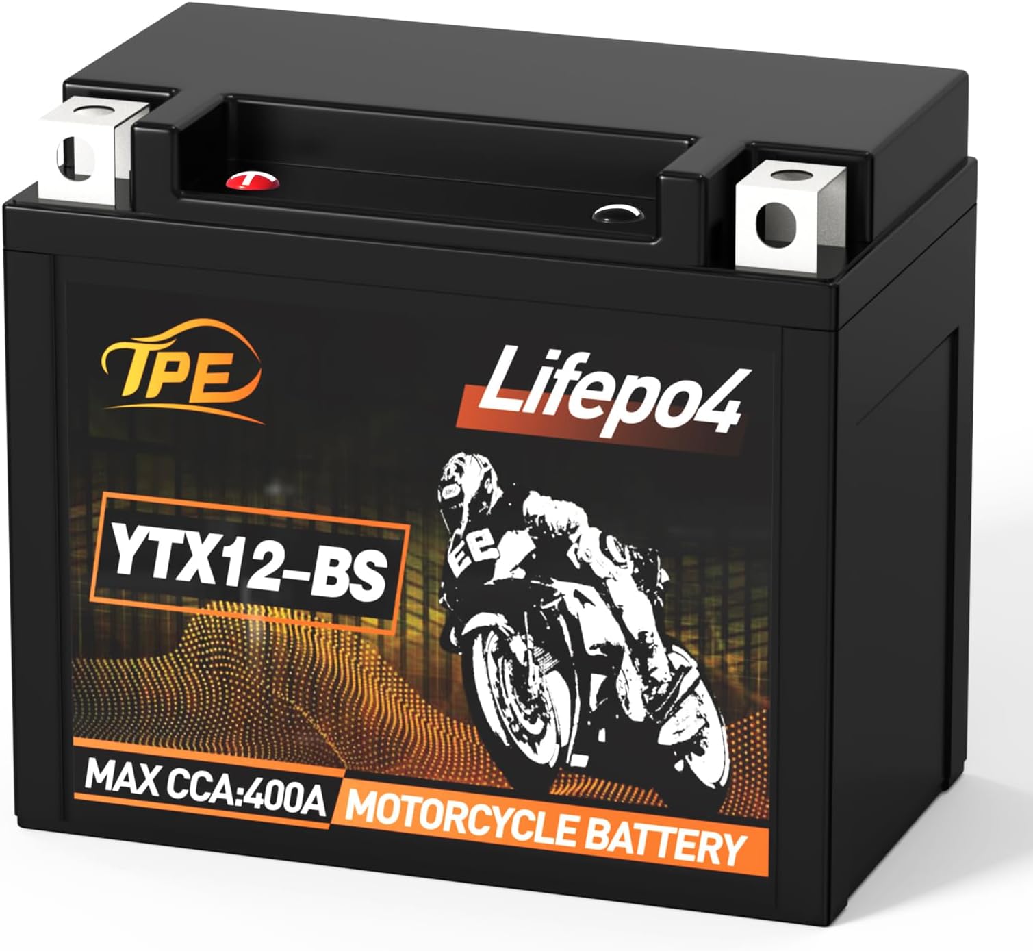 Motorbike Batteries Lithium YTX12-BS, 400A Lithium LiFePO4 Motorcycle Battery, 12V 8Ah with BMS 4000+Life Cycles ATV, UTV, Jet Ski, Quad, Riding Lawn Mower, Tractor, Scooter, PWC,Generator Battery