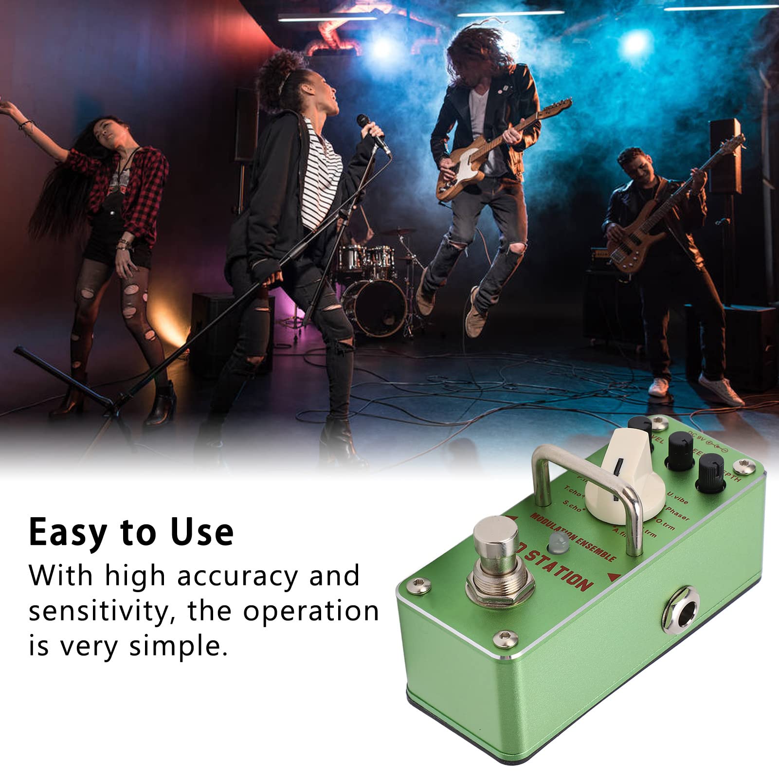 CHICIRIS Pedal de Efectos de Guitarra, Conjunto de Modulación de Metal para Guitarra Eléctrica, Diseño Liviano con Modos Phaser y Pitch Shifter para Músicos