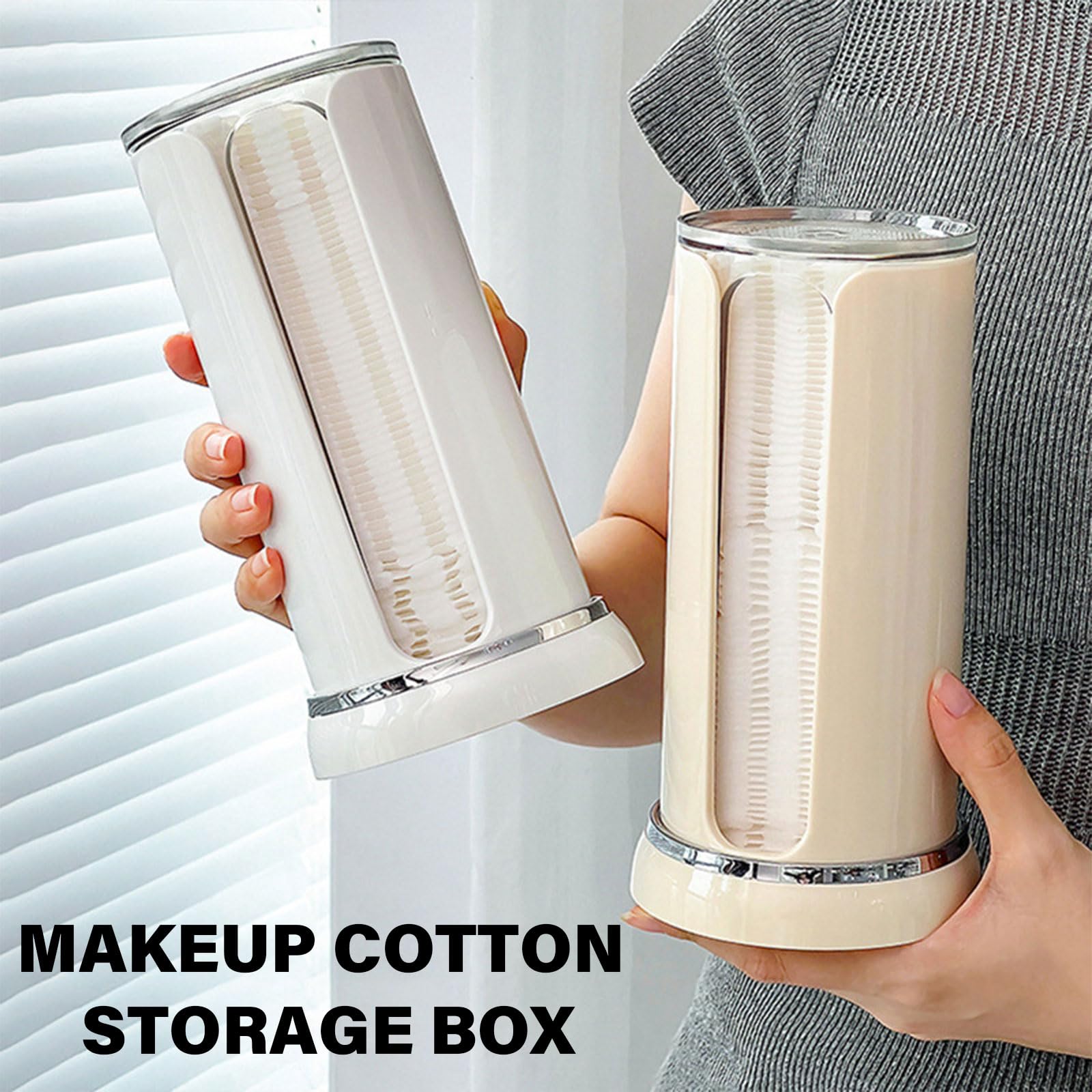 Efficient Cotton Pad Dispenser Multipurpose Cotton Sheet Dispenser With Lid Rotating Clear Makeup Pad Organizers