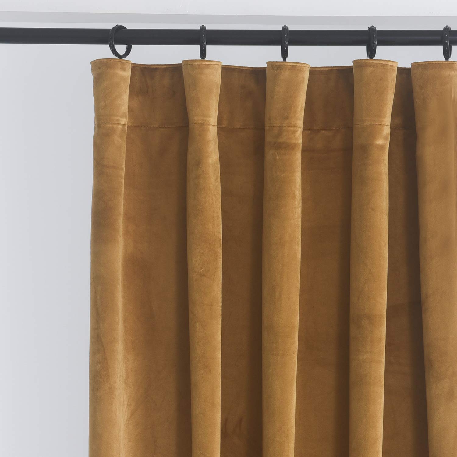 Roslynwood Mustard Velvet Curtains Room Darkening for Living Room -Light Blocking Velvet Curtain Panels Privacy with Rod Pocket & Back Tab Window Drapes for Bedroom, W52 by L84 inches, 2 Panels