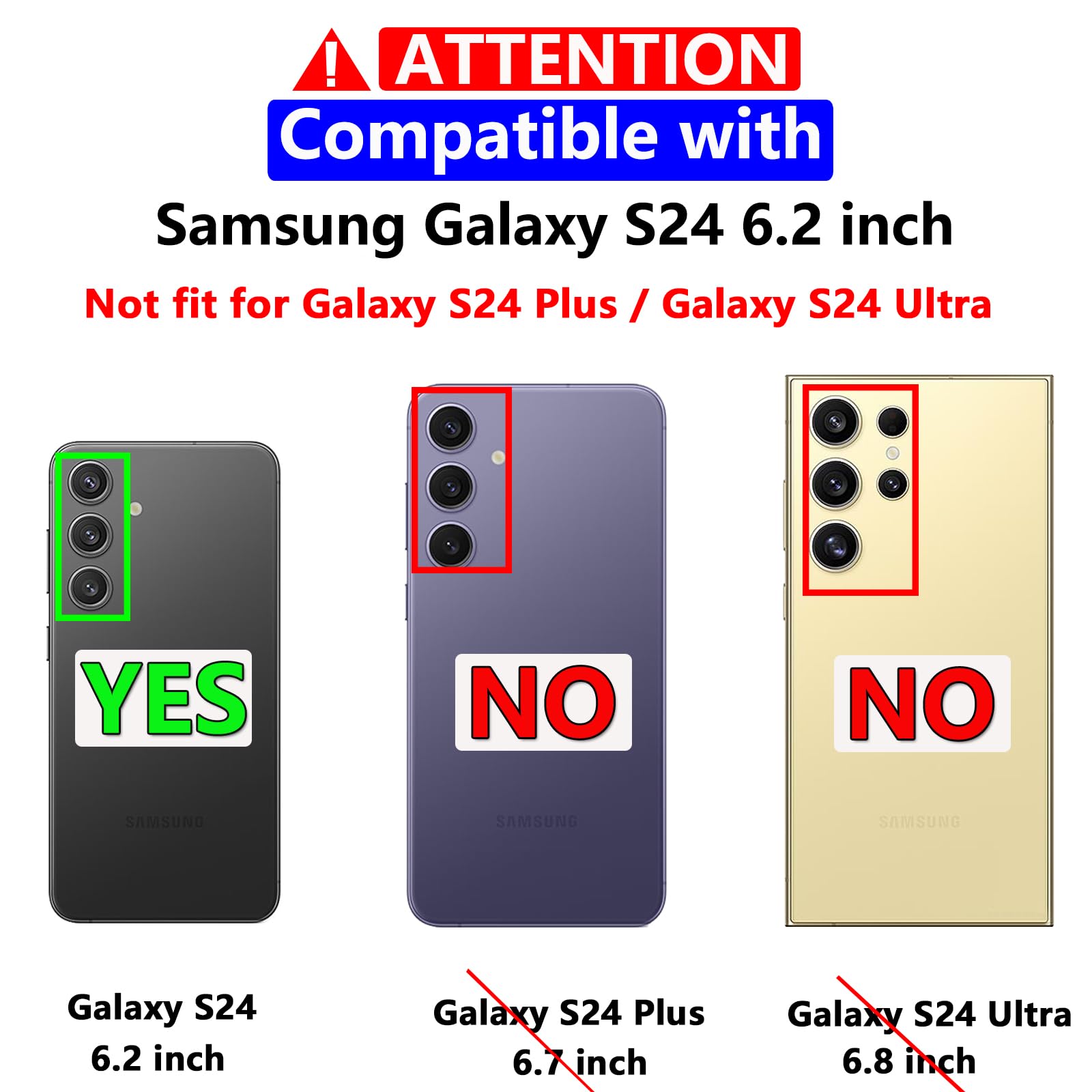 for Samsung Galaxy S24 Case,Galaxy S24 Case with Screen Protector, Heavy-Duty Tough Rugged Shockproof Protective Case for Samsung S24 6.2