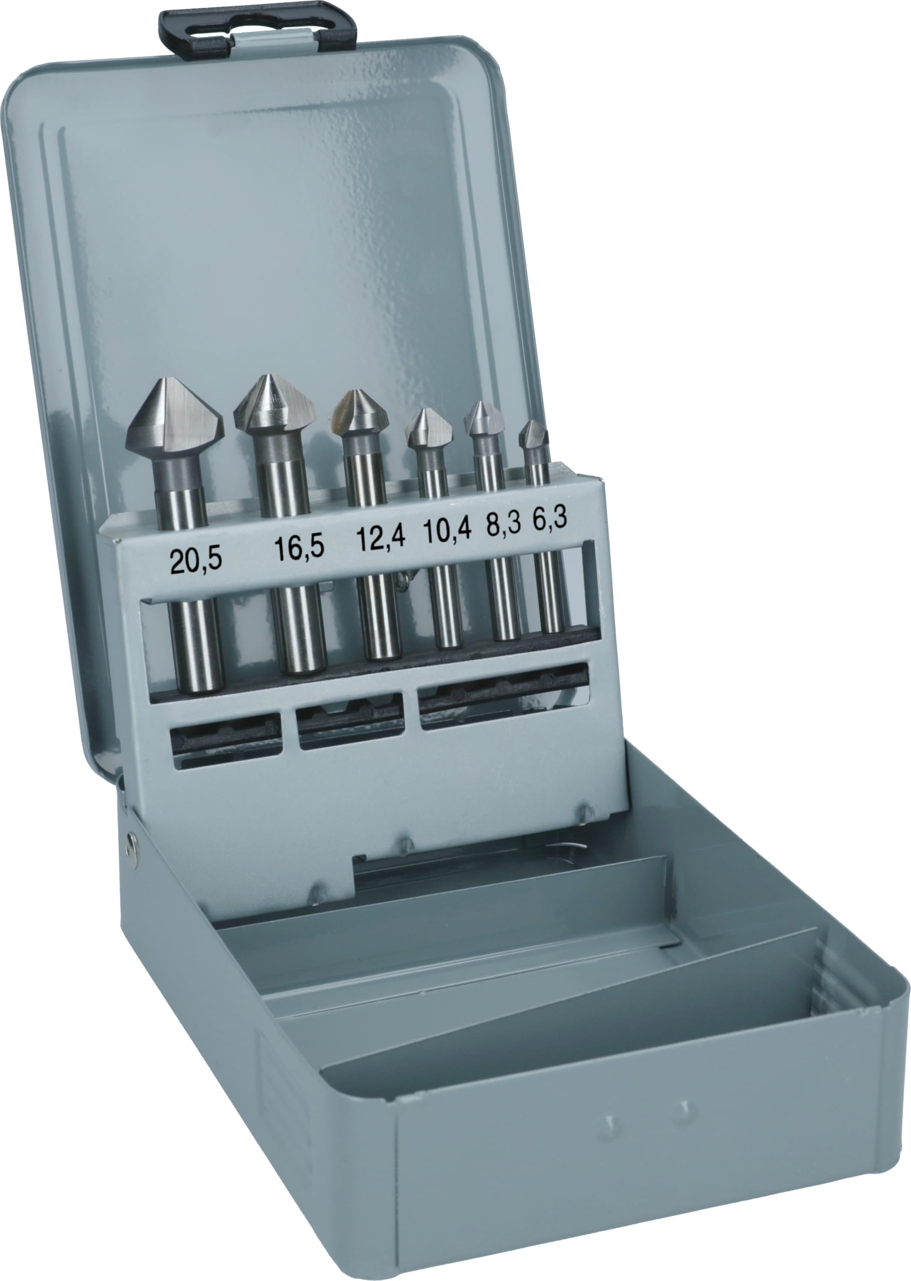 Bosch 6x Coffret de fraises coniques à lamer PRO Soft Metal HSS (pour Aluminium, Métaux non ferreux, Ø 6,3, 8,3, 10,4, 12,4, 16,5, 20,5 mm, Professional Accessoire Perceuses/visseuses rotatives)