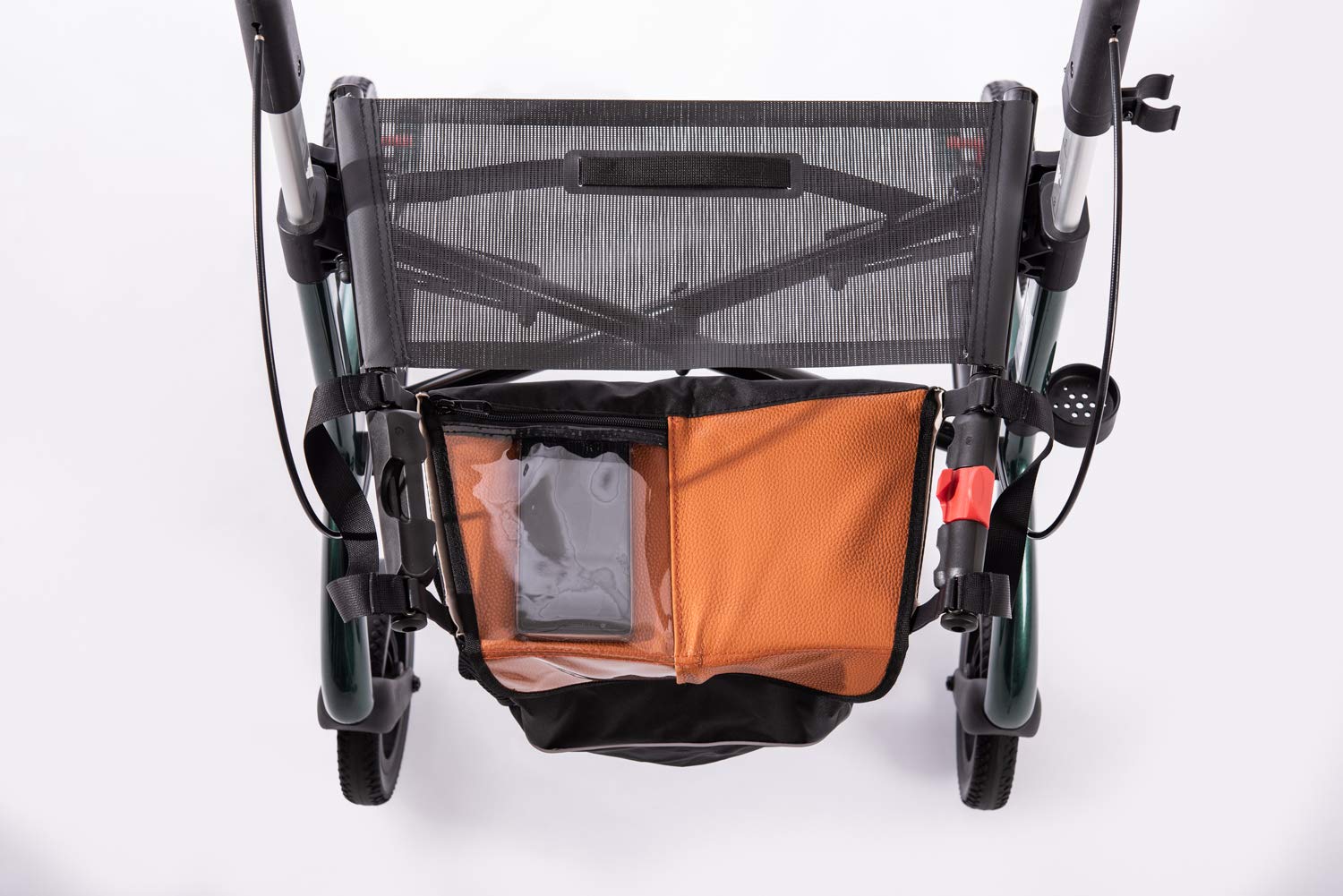 Premium Rollator aus Carbon von Saljol, schicker Reisebegleiter mit Weich-Reifen, zuschaltbare Schleifbremse, 5.8kg leicht, midnight blue
