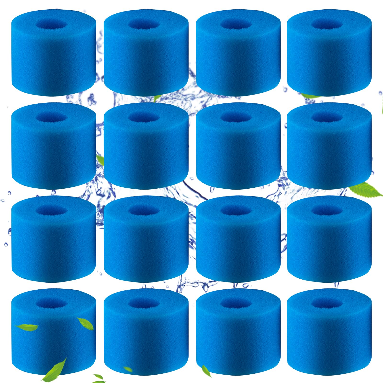 16 filtri per piscina in schiuma filtro per Intex tipo S1, filtro in schiuma per spa, piscina, riutilizzabile e lavabile, spugna di filtraggio tipo S1 (16 pezzi)