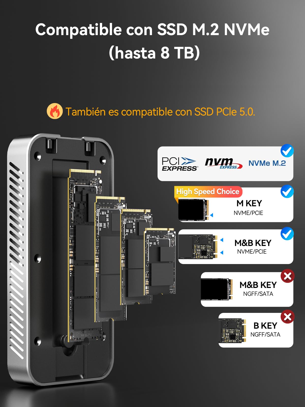 Amazon.com: ACASIS 80Gbps M.2 NVMe SSD Enclosure, with Cooling Fan