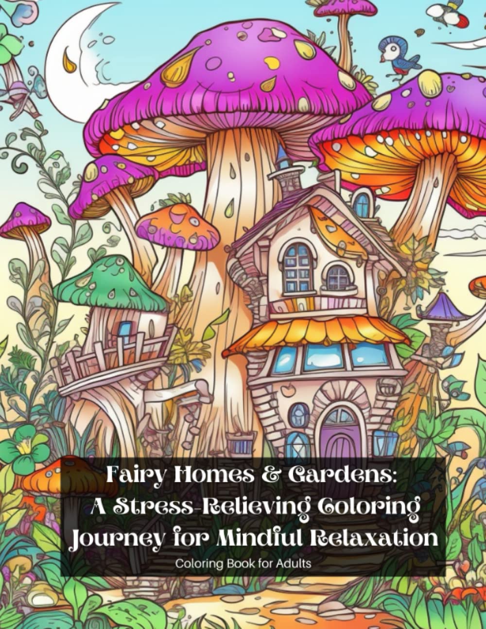 Fairy Homes & Gardens: A Stress-Relieving Coloring Journey for Mindful Relaxation: Coloring Book for Adults