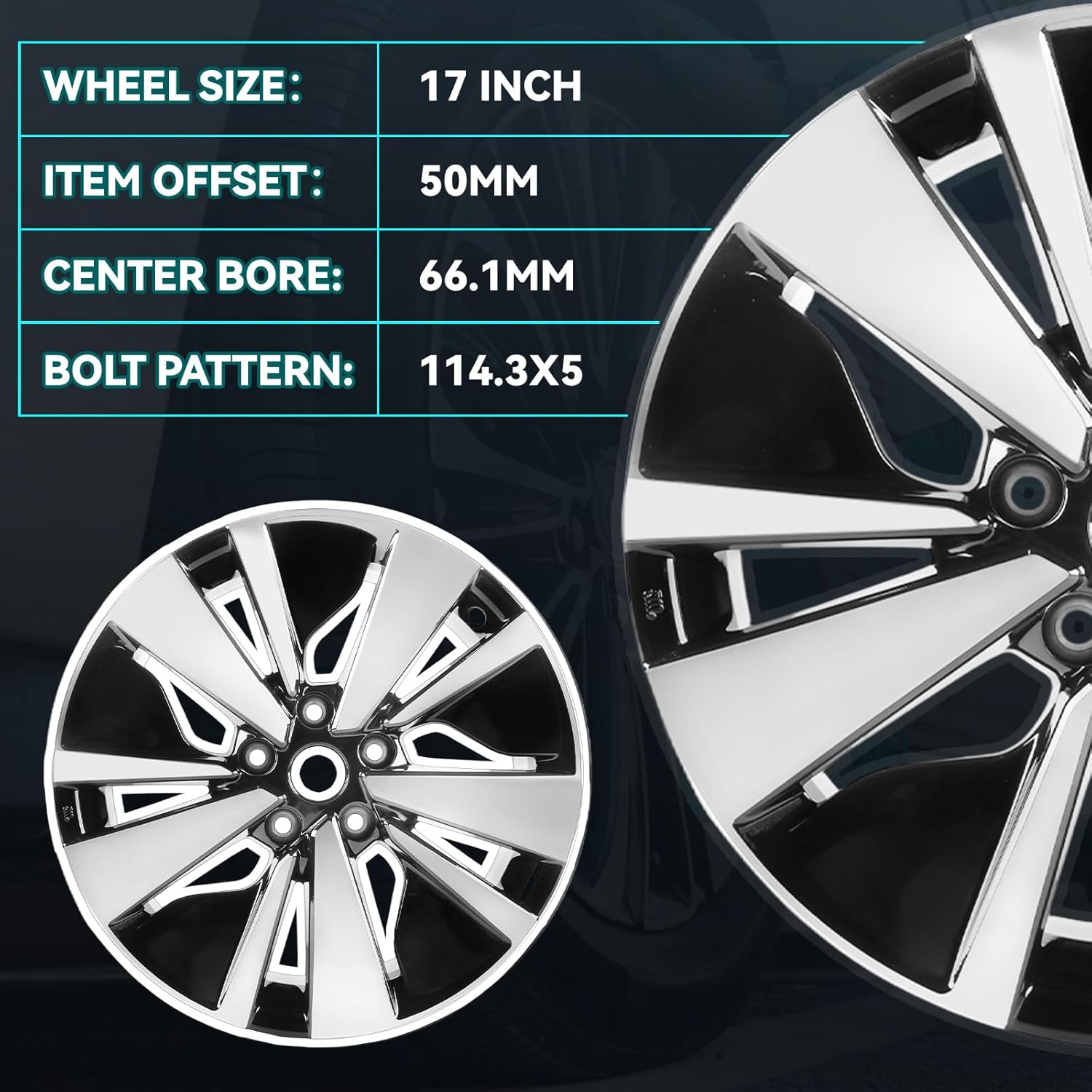 17x7.5 Inch New 17 Inch Premium Aluminum Alloy Wheel Rim Fits for 2019 2020 2021 2022 Nissan Altima SV SL, ALY62784U45N, OEM Design Replacement Rim