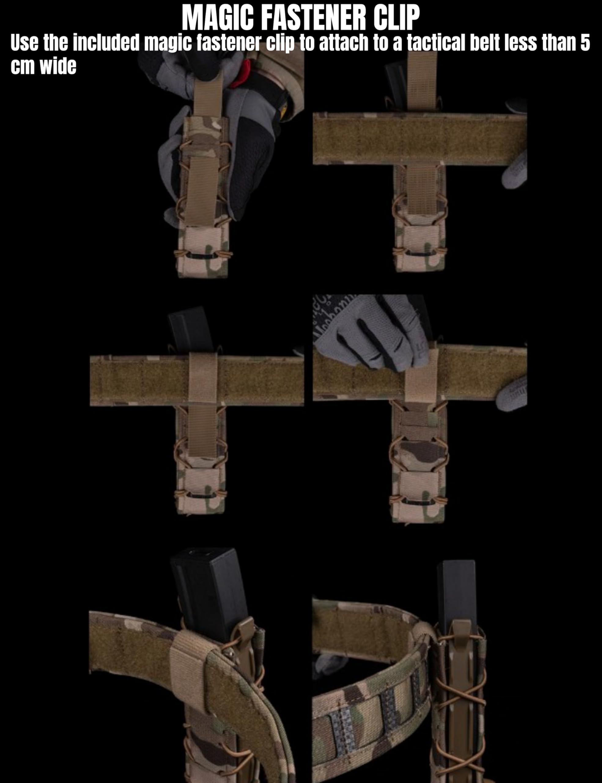 Bolsa para Cargador V2 (Larga), Compatible con MOLLE para 9 mm, MP5, MP7, Equipo táctico de Airsoft y Tiro