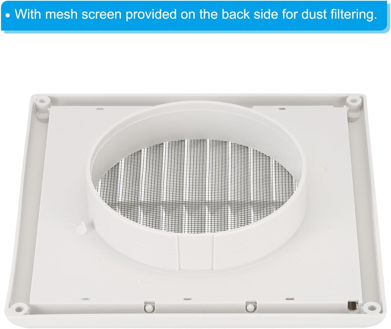 PATIKIL 5 Inch Dryer Vent Cover, Exterior Wall Exhaust Vent Air Grille Louvered Screen Mesh ABS Plastic for HVAC Kitchen Bathroom Outdoor