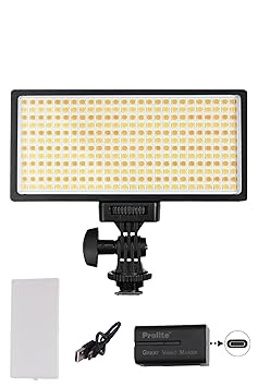 Prolite Bi-Color LED PL-312 Camera Video Light | Portable LED | with Prolite NP-F550, C-Type Charging Cable | Used in Wedding Photography, YouTube, TikTok Video Shoot