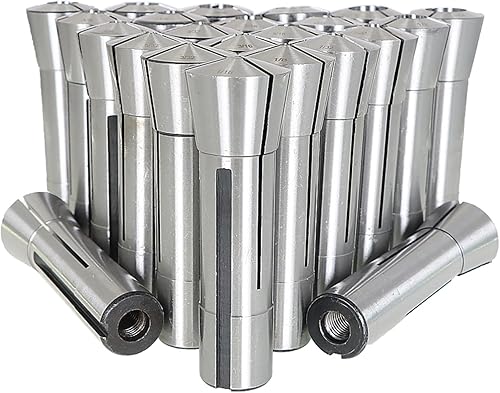 findmall Juego de 23 pinzas R8 de 1/16 pulgadas - 3/4 de pulgada para molino de acero, soporte para mandril de molino de acero, apto para máquina de