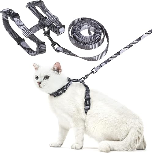 PUPTECK Juego de arnés y correa para gatos, arnés ligero a prueba de escape, ajustable para gatos, cachorros pequeños, entrenamiento para caminar